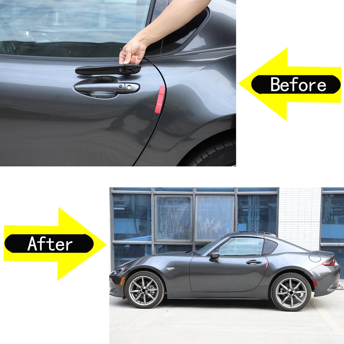 Suitable for 2016-2023 for Mazda Miata MX-5 MX5 GLOSS black door handle covers with SMRT lock holes. n