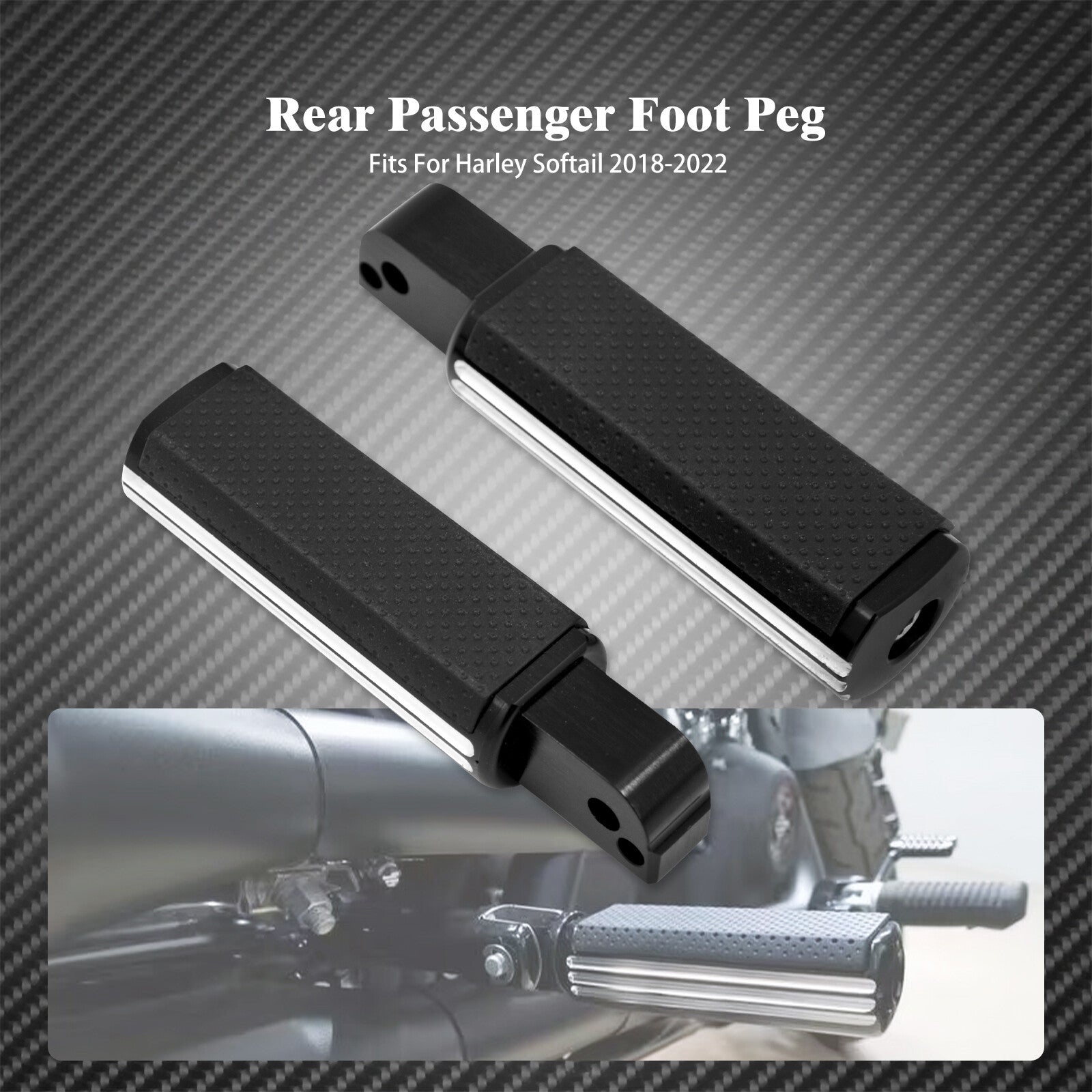 Defiance Male Mount Footrests Foot Pegs Fit for Harley Softail Fat Bob 2018-2022