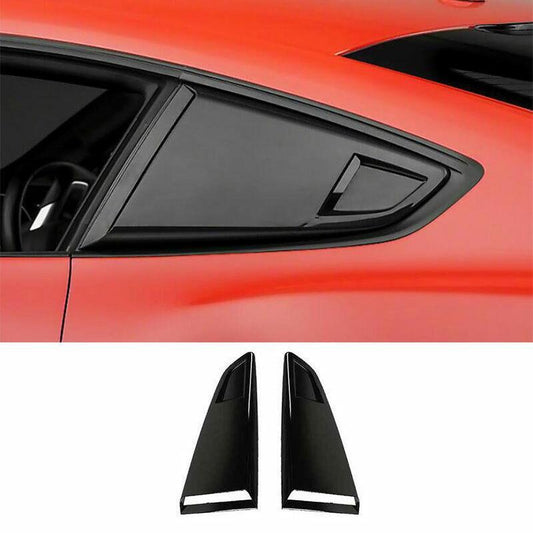 for Ford for Mustang 15-22 Gloss Black Rear Side Window Quarter Louver Cover