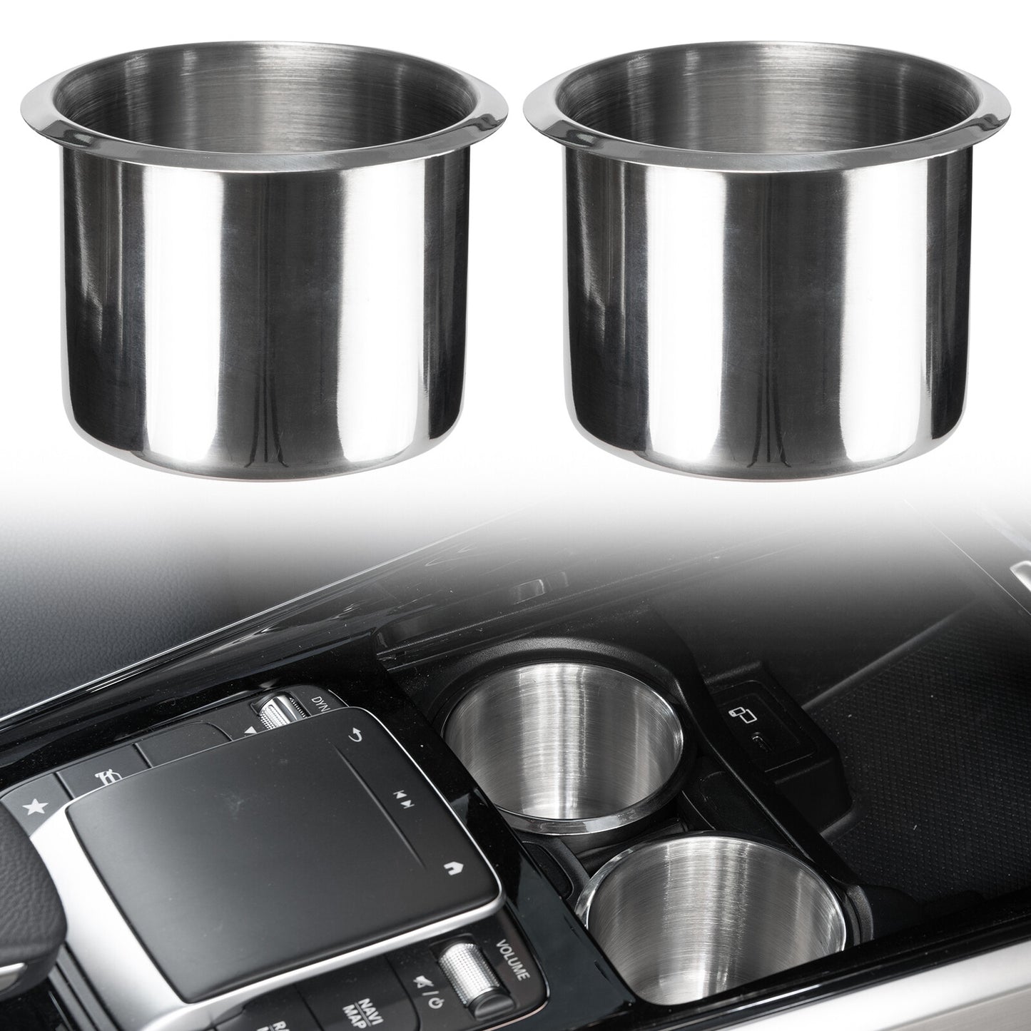 Universal Stainless Steel Cup Drink Holders For Car Camper RV Truck Marine Boat Q