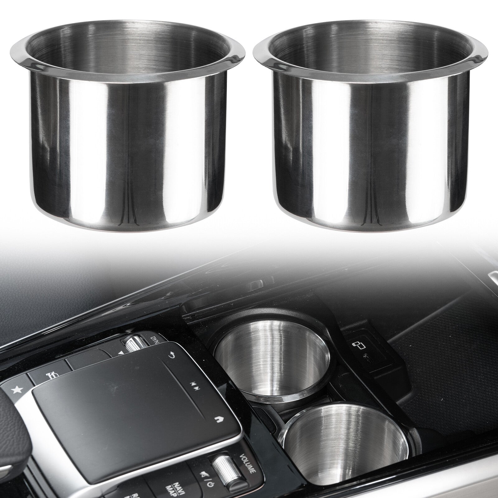 Universal Stainless Steel Cup Drink Holders For Car Camper RV Truck Marine Boat Q