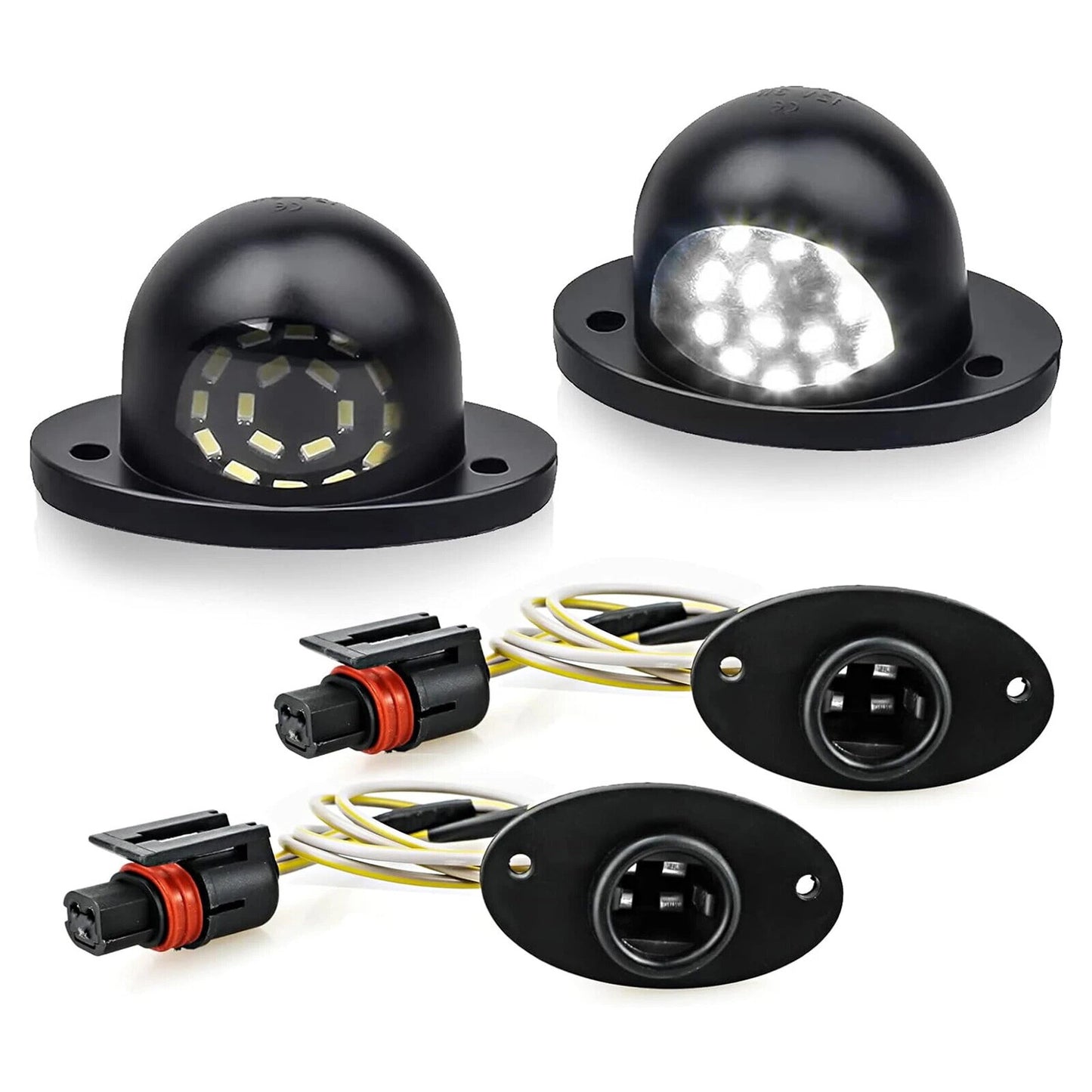 For 1994-2002 for Ram 1500 2500 3500 Rear LED License Plate Light With Wires Harness Q