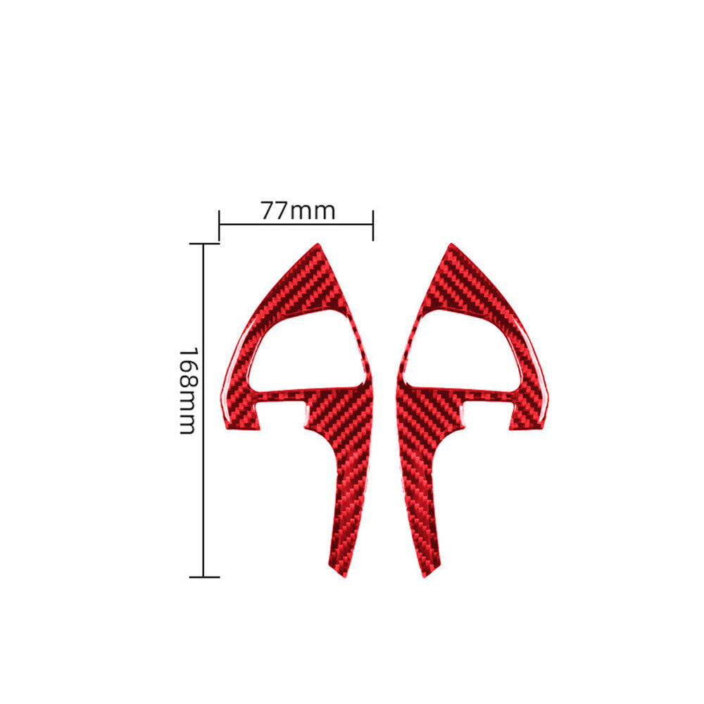 Red Carbon Fiber Inner Steering Wheel Button Cover For Toyot@ Highlander 2008-13