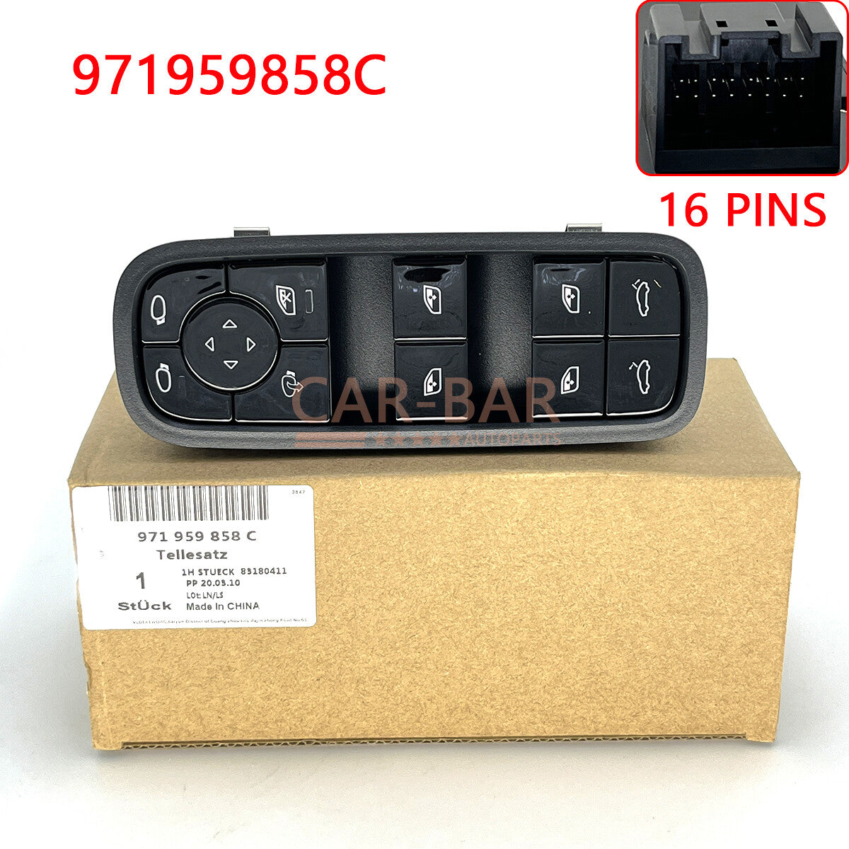 Front LH Power Window Switch 971959858C for Porsche for Panamera 17-20 for Cayenne 18-21