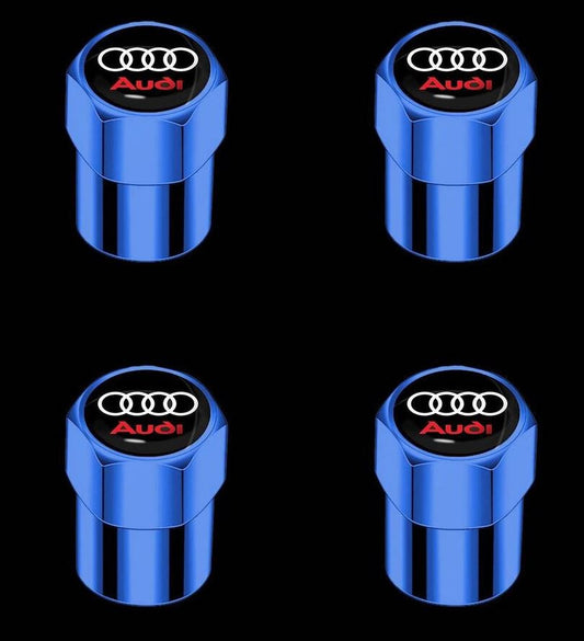 Carbon fiber leather blue car keychain/key ring with horseshoe buckle suitable for Audi for A6