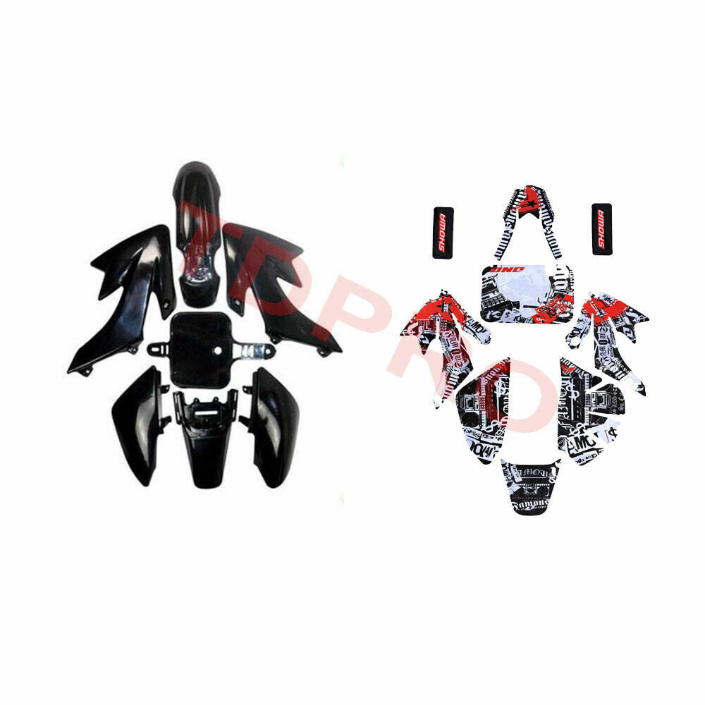 Plastic mudguards + graphic kit for CRF50 XR50 Taodao SSR 110cc 125cc Pit bikes
