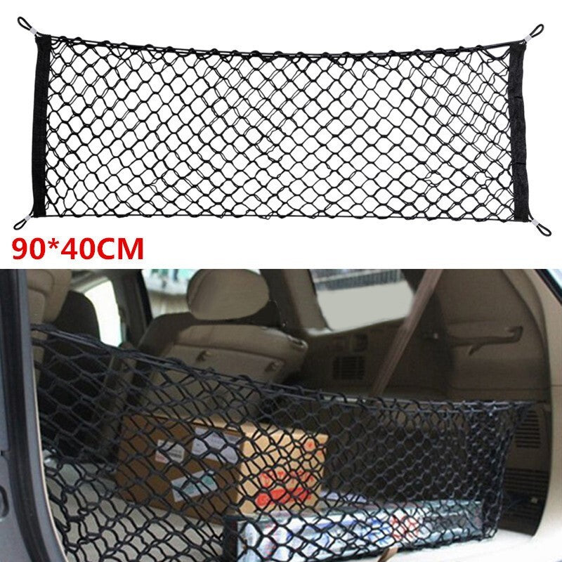 Car Boot Cargo Nets Standing Net Storage Organiser Rear for Seat Cargo Bag Elastic Q