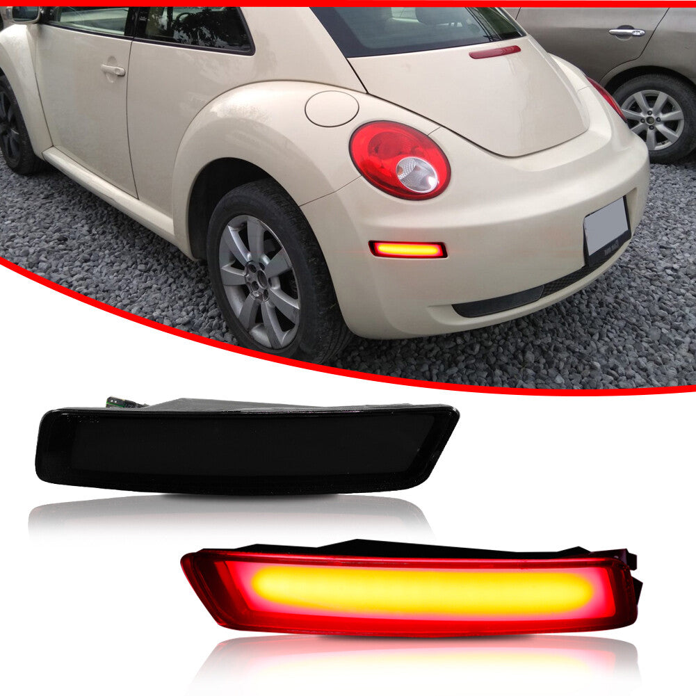 Smoke Black Lens Rear Bumper Side Marker LED Lights For 06-10 for VW Beetle - v