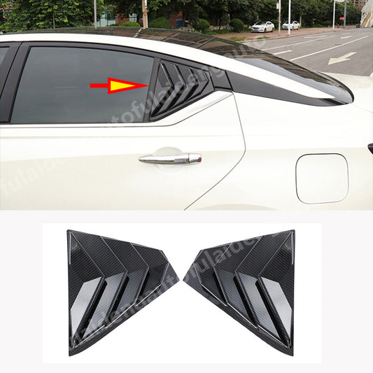 for Nissan Altima 2019-24 Carbon fiber Rear Side Window Vent shutter Cover trim