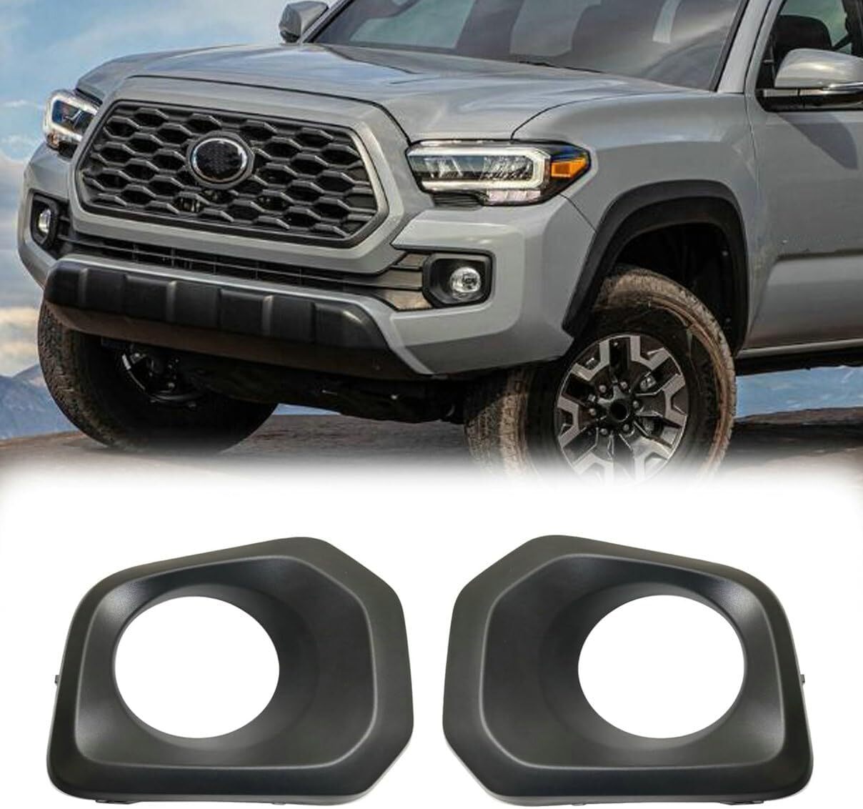 Pair Bumper Fog Light Cover Bezel Left & Right Side For Tacoma 2016-22 n