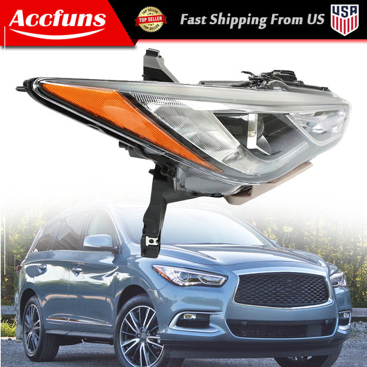 The right headlight is compatible with the 2016-2018 for Infiniti QX60 Xenon HID with transparent AFS (Adaptive Front-lighting System). n