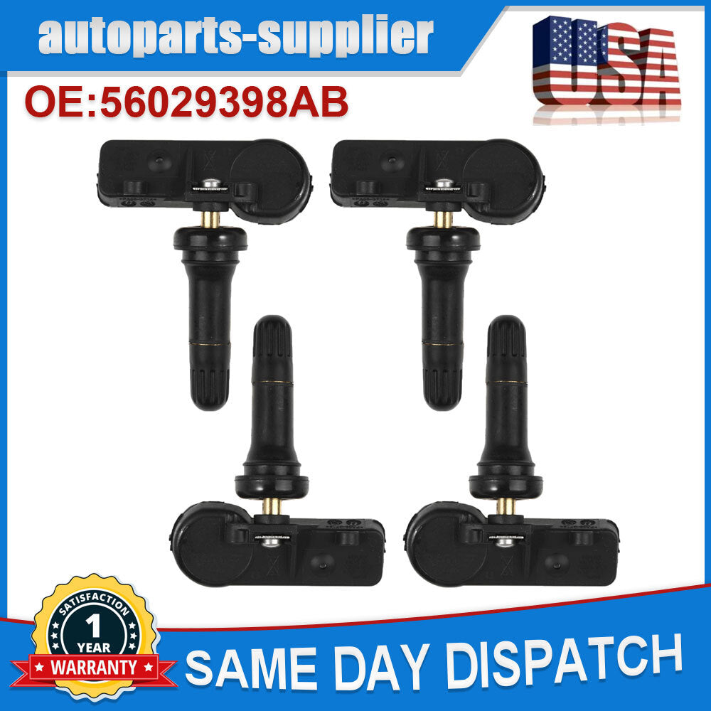 4-piece 56029398AB Tire Pressure Sensors (TPMS) for Dodge , for Jeep , for Chrysler , for RAM