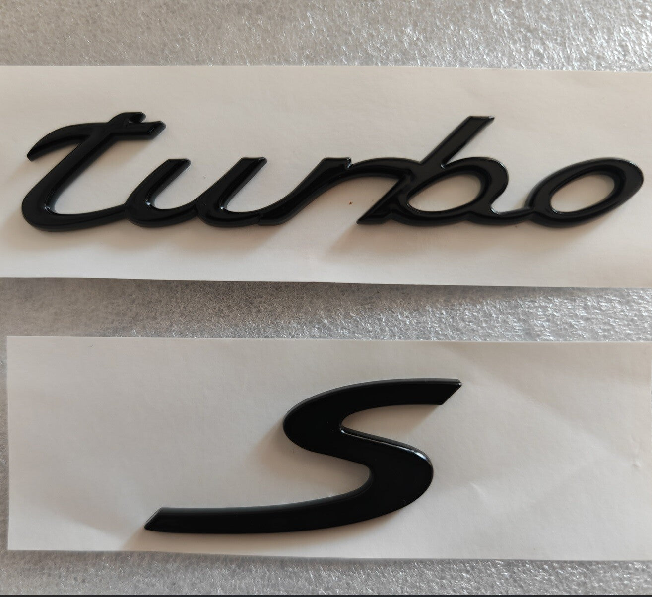 Turbo S Letter Glossy Black Badge Emblem Sticker