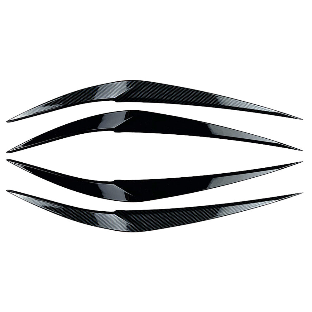 2x Carbon Fiber Look Headlight Eyebrow Eyelid Cover Trim for BMW X1 F48 16-20