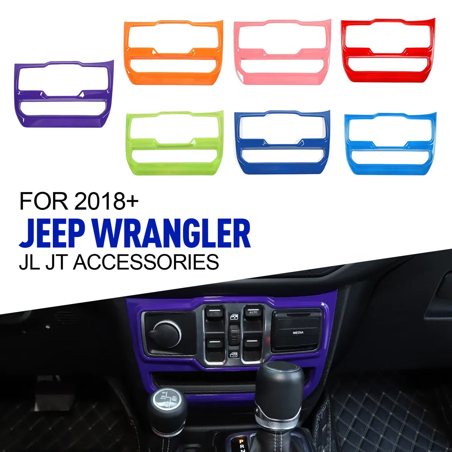 1-piece interior window control panel cover trim assembly for 2018+ for Jeep for Wrangler JT JL Q