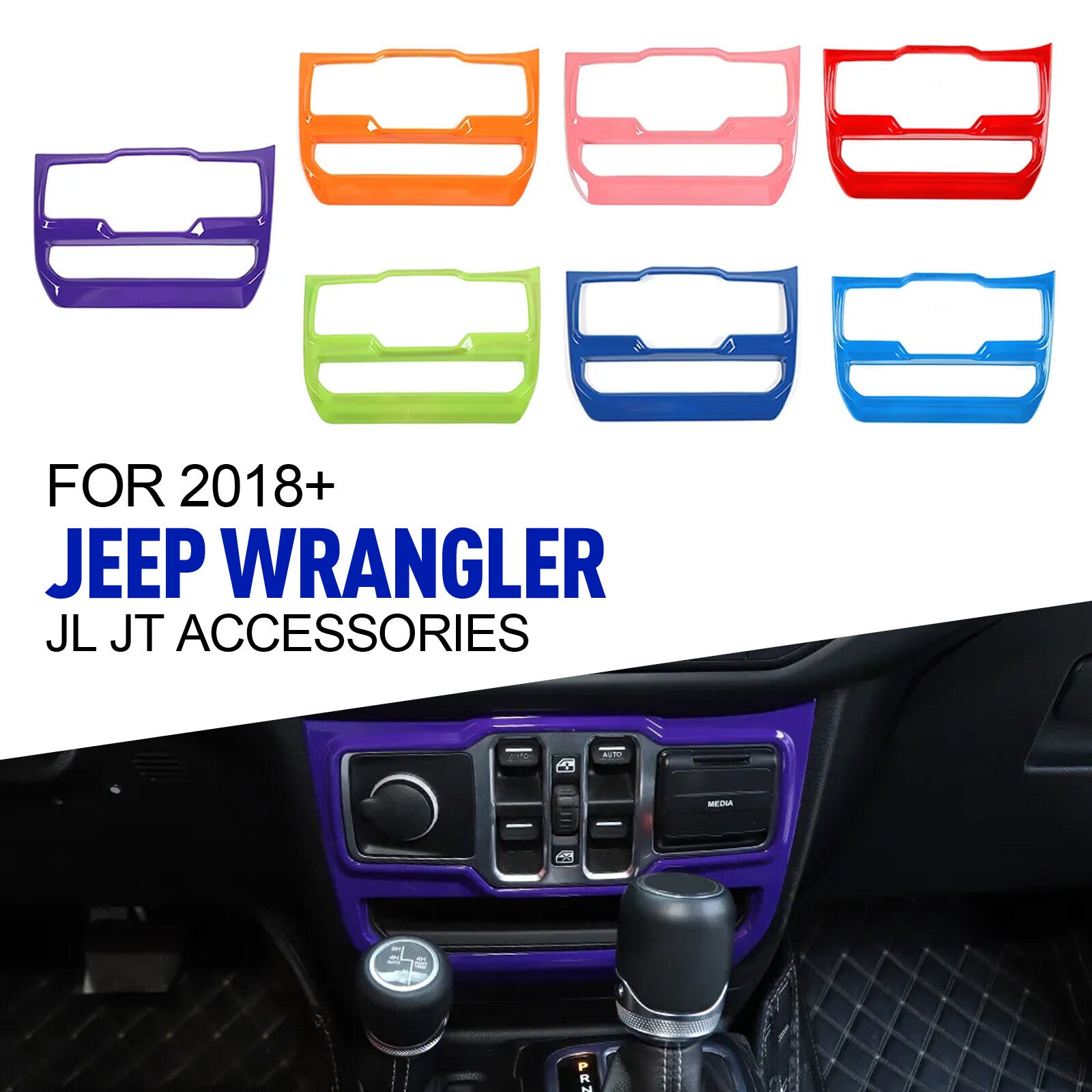 1-piece interior window control panel cover trim assembly for 2018+ for Jeep for Wrangler JT JL Q