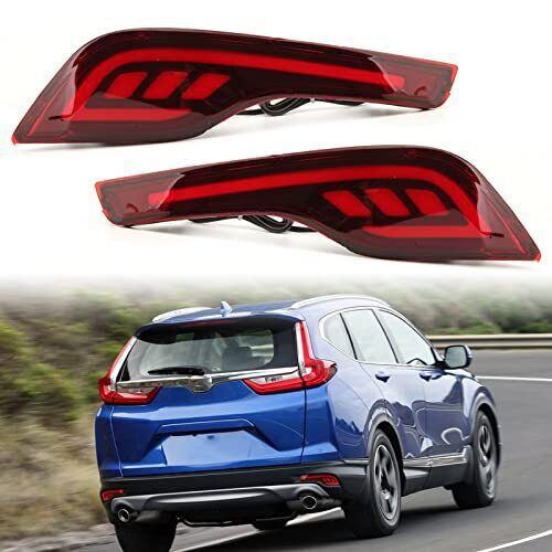 Pair LED Rear Bumper Reflector Brake Tail Fog Light Lamp for Honda CRV 2018-2021 n