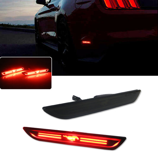 Fit for 2015-2021 for Mustang Rear Wide LED Lights Black Housing - v