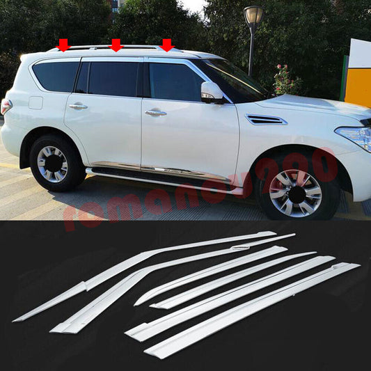 for Nissan Armada 2017-2024 silver Window Visors Sun Rain Guard Vent Deflectors