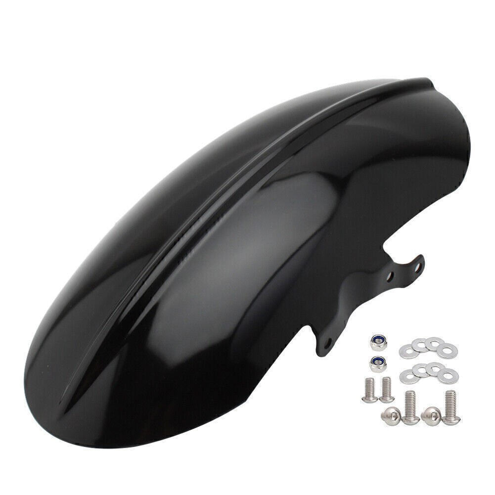 Vivid Black Motorcycle Short Front Mudguard Fender Fit Bobber Speedmaster Q