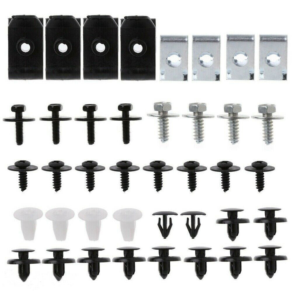 40Pcs Car Engine Undertray Fastener Clips Cover Bottom Splash Guard Screws Kit