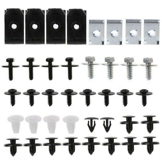 40Pcs Car Engine Undertray Fastener Clips Cover Bottom Splash Guard Screws Kit
