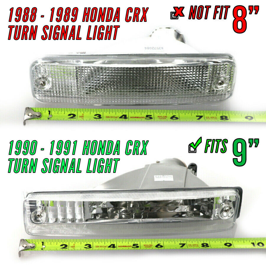 Transparent front bumper decorative cover suitable for 1990-1991 for Honda CR-X/CRX turn signal lights- v