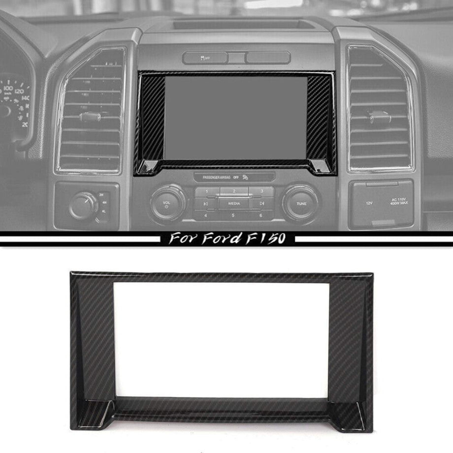 Car Central GPS Navigation Cover Trim For F150 15-20 Accessories Carbon ABS v