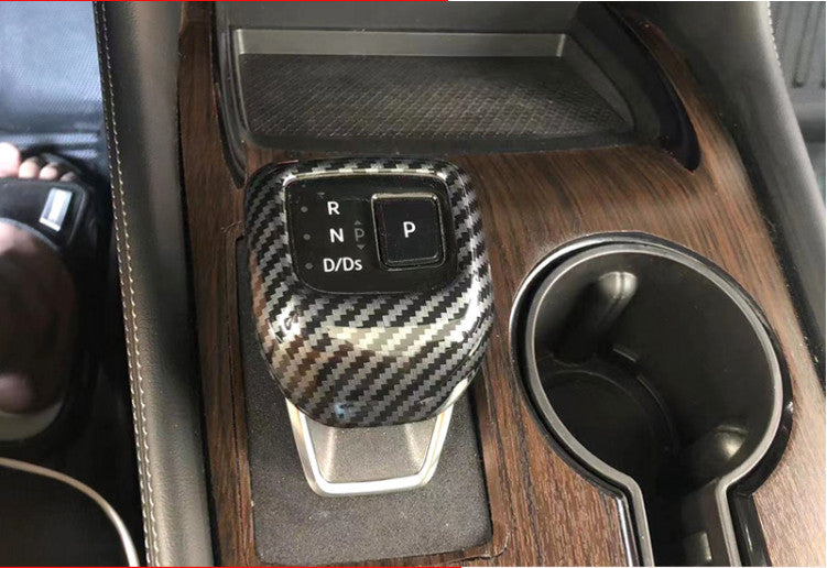 Carbon Fiber Look Gear Shift Knob Moulding Cover Trim for Nissan Rogue 2021-2023