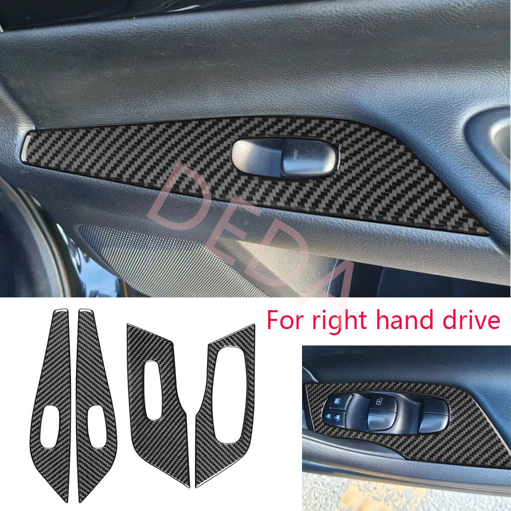 RHD Carbon Fiber Window Lift Switch Button Cover for Nissan Altima Teana 2013-18