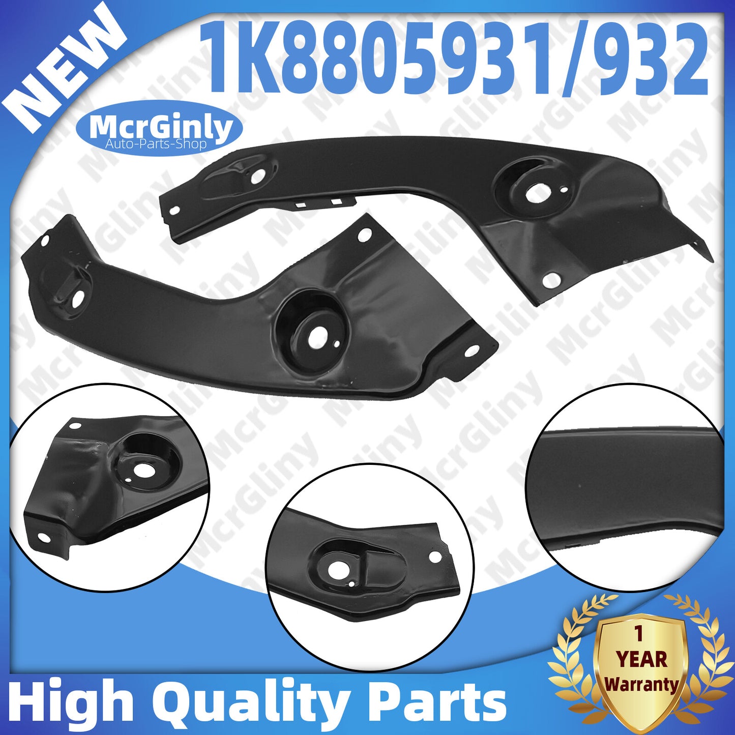 Left and right radiator support for 2009-2018 Scirocco 1K8805931 1K8805932- n