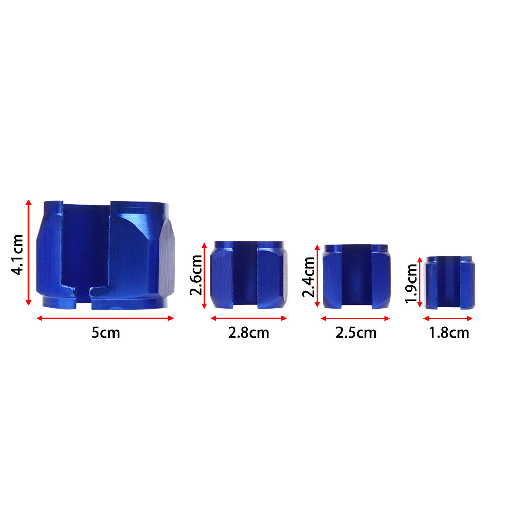Blue Universal Radiator Hose Sleeve Aluminum Braided Hose Cover Kit