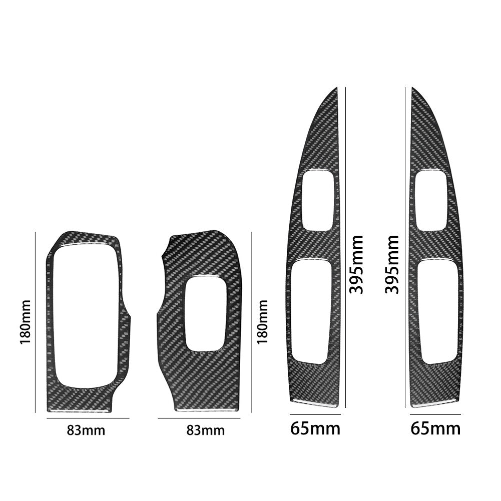 4Pcs Red Carbon Fiber Outer Door Handle Cover Trim For Taycan 2019-2022 v