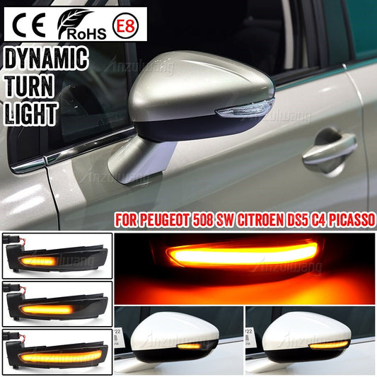 Dynamic Turn Signal Light for PEUGEOT 508 SW 2010-2017 for Citroen DS5 C4 Picasso