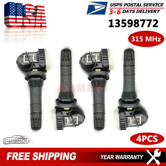 (4) TPMS 13598772 Tire Pressure Sensor For GM for Chevrolet for GMC for Buick for Cadillac New