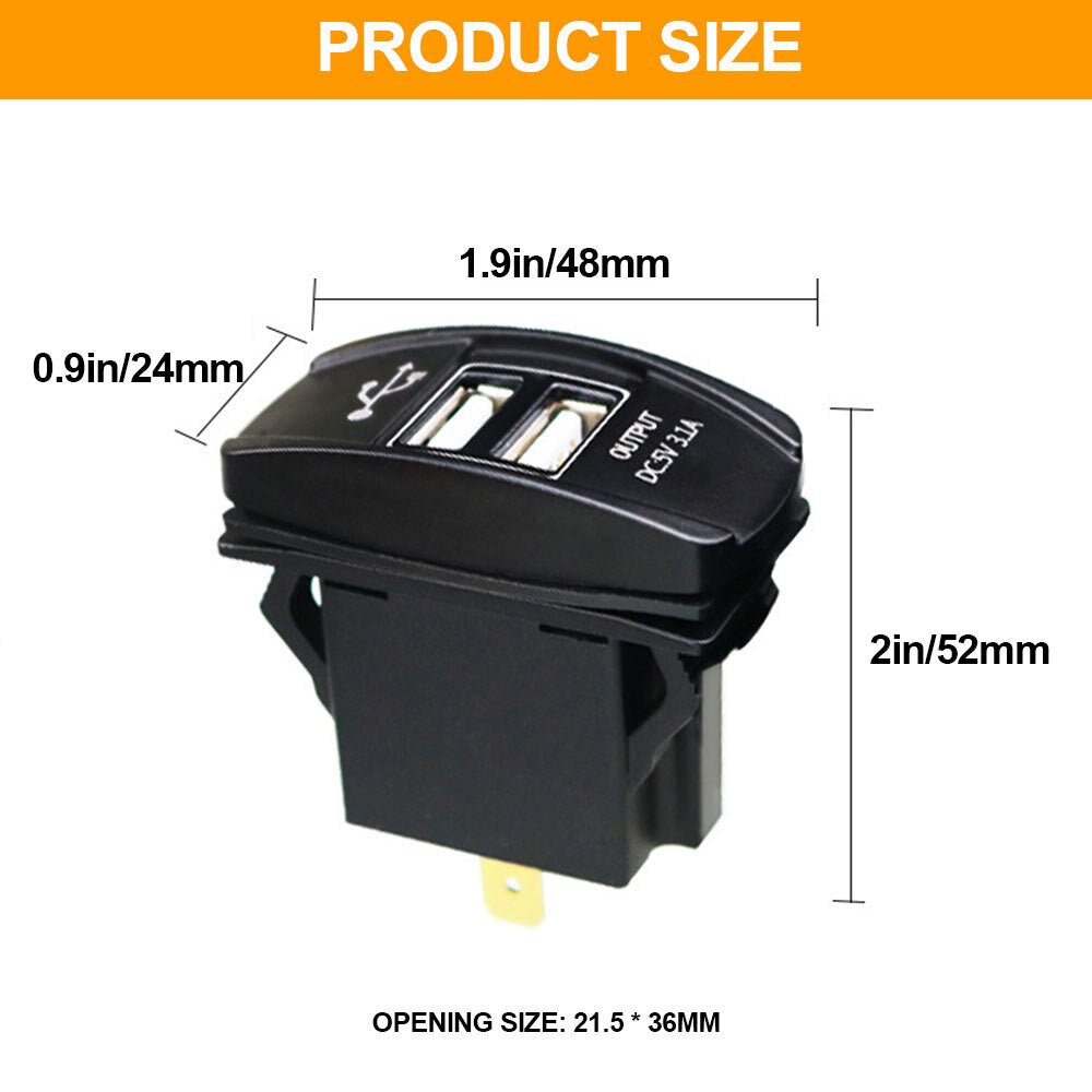 3.1Ah Mobile Phone Charger Car Power Socket with Dual USB Ports Socket Adapter Accessories n