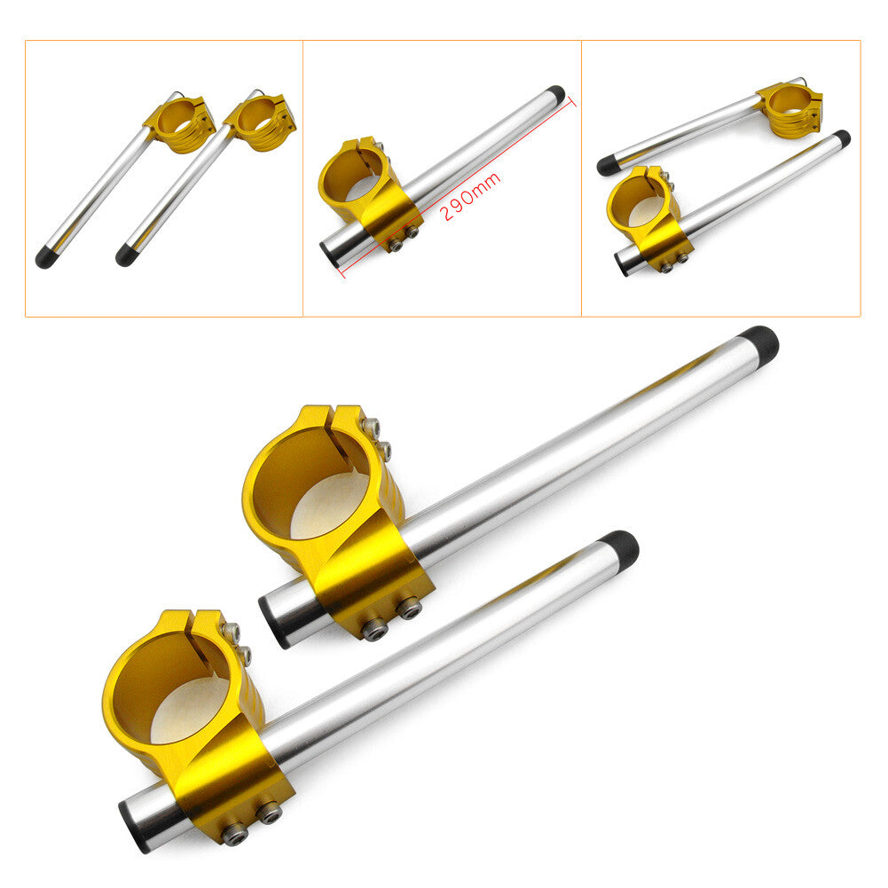 for SUZUKI GSXR 600 750 1000 TL1000R 50mm Clip On Ons Handlebars Handle Bar Gold Q