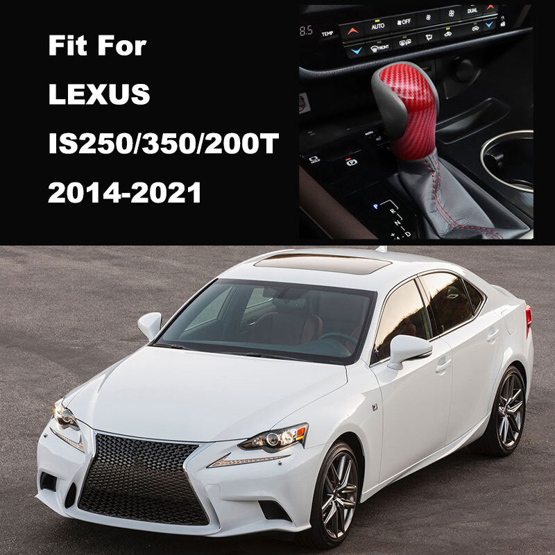 Red for LEXUS for ES GS RC 2015-2018 Carbon Fiber Gear Shift Knob Cover Shifter Trim Q