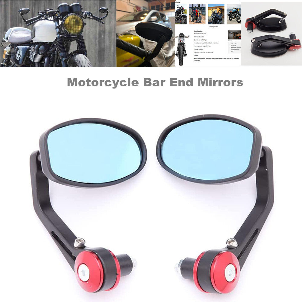 2-Pack Motorcycle Side Mirrors with Handlebar Ends Suitable for Choppers and Bicycles n