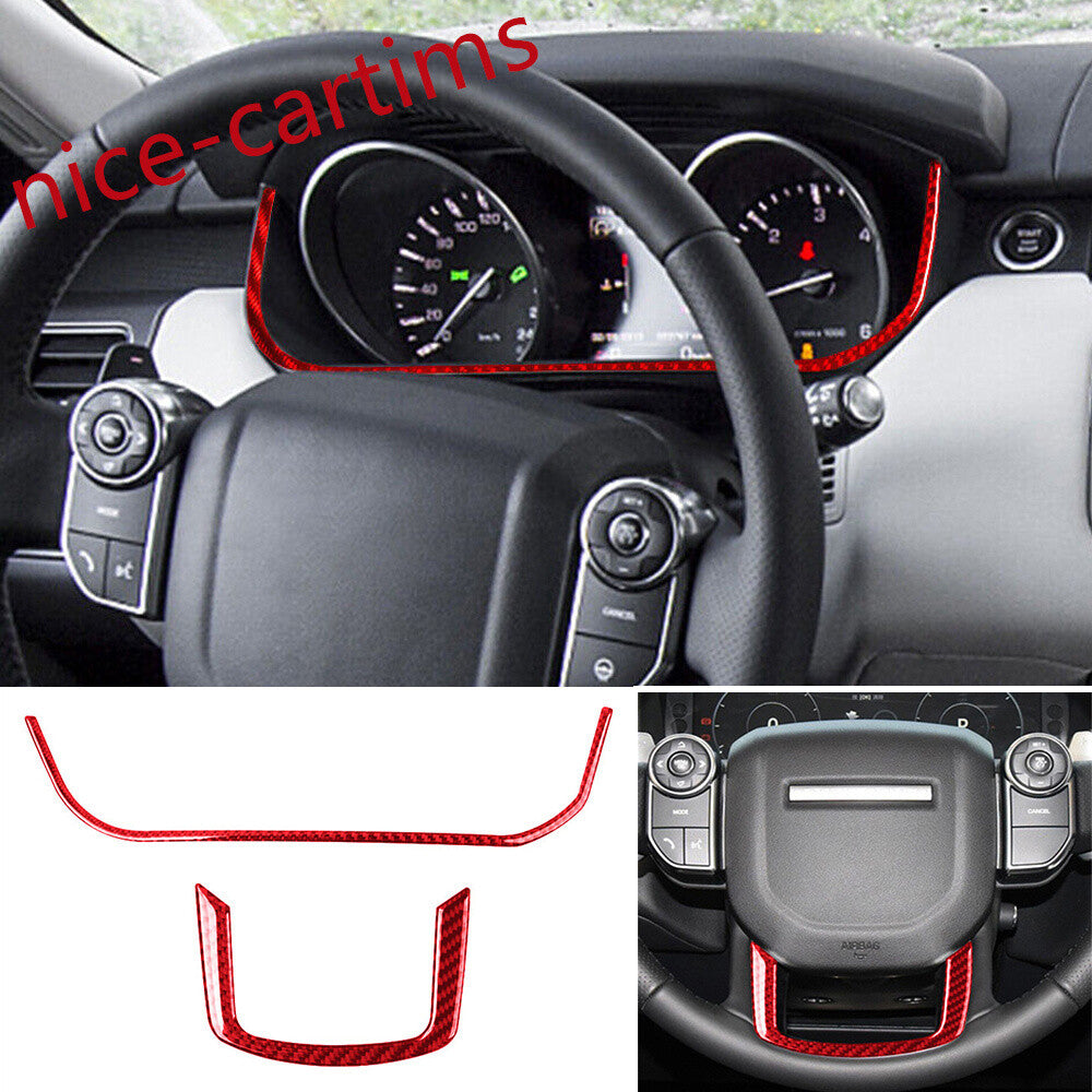 For LR for Range Rover Sport 2014-17 Red Carbon Dashboard Panel Steering Wheel Cover