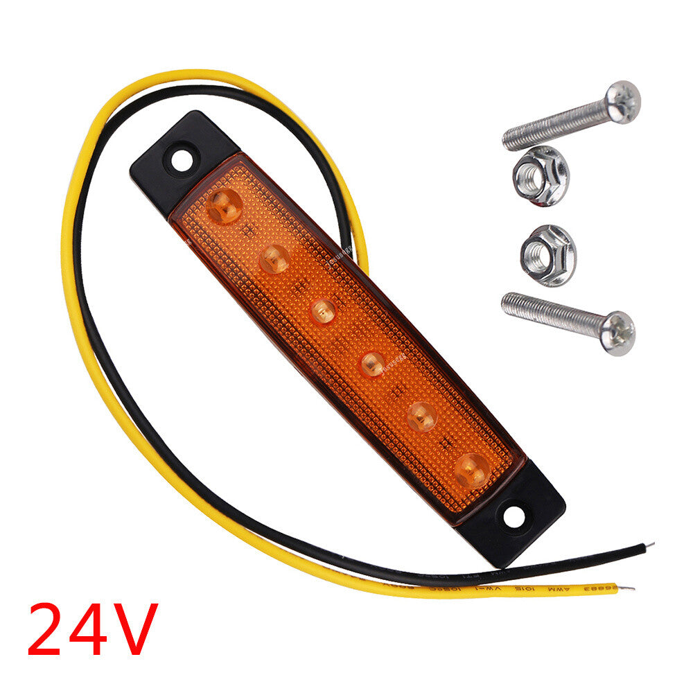 10 Pcs LED 24V Orange Amber Side Marker Indicators Lights Trailer Truck Lamp ABS Q