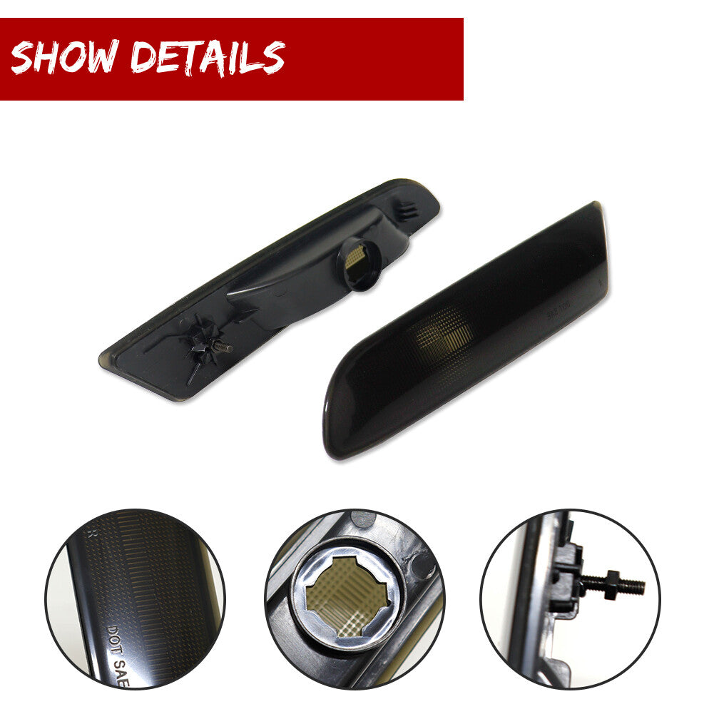 Smoked Front Fender Side Marker Light Housing Cover Set for for Lexus ES300 ES330 - v