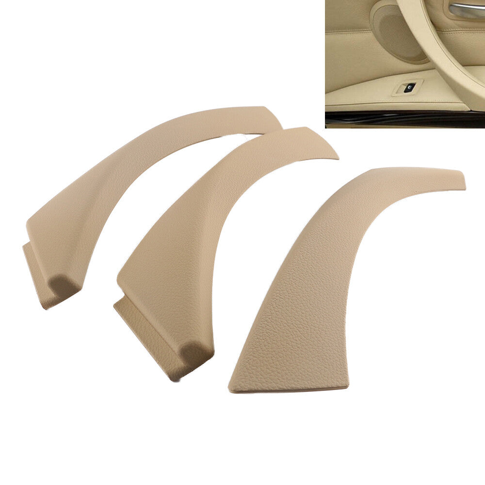 3Pcs Interior Door Handle Cover Beige LH+RH For 3-Series E90 E91 E92 E93 M3 Q