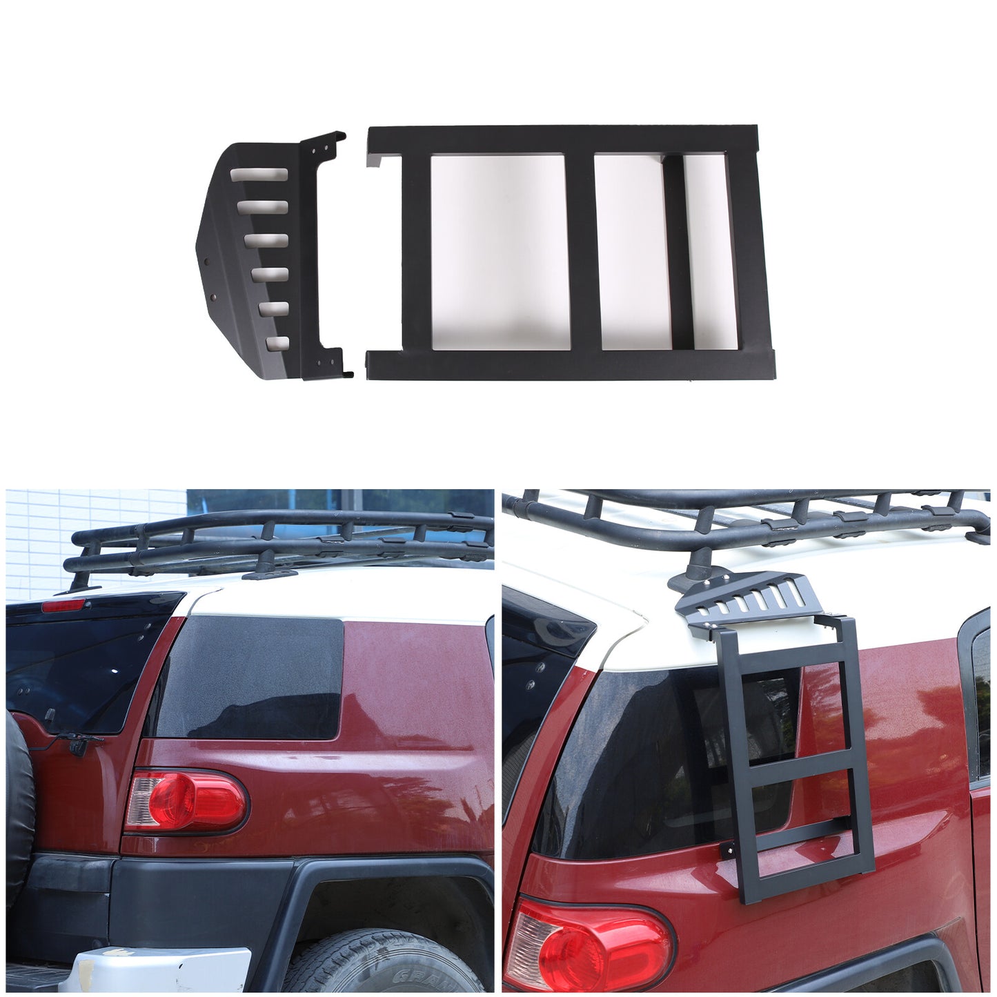 Aluminum right-side roof rack side access ladder suitable for Toyota FJ Cruiser 2007 - 2021