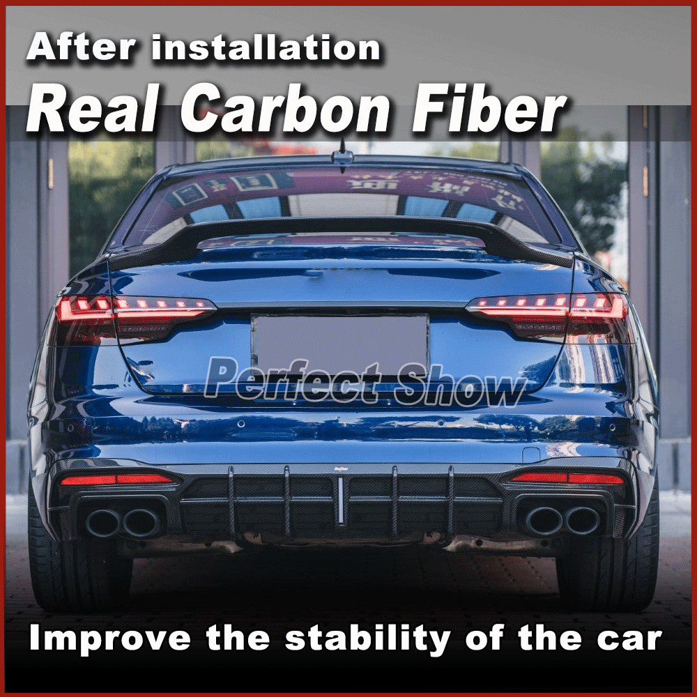 for Audi A4 B9 B9.5 Sline S4 Sedan 2017-2023 REAL Carbon Rear Trunk Spoiler Wing