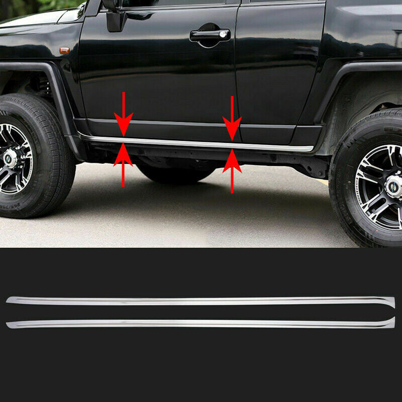 Chrome Steel Side Skirts Body Molding Strip Trim for Toyota FJ Cruiser 2007-2021
