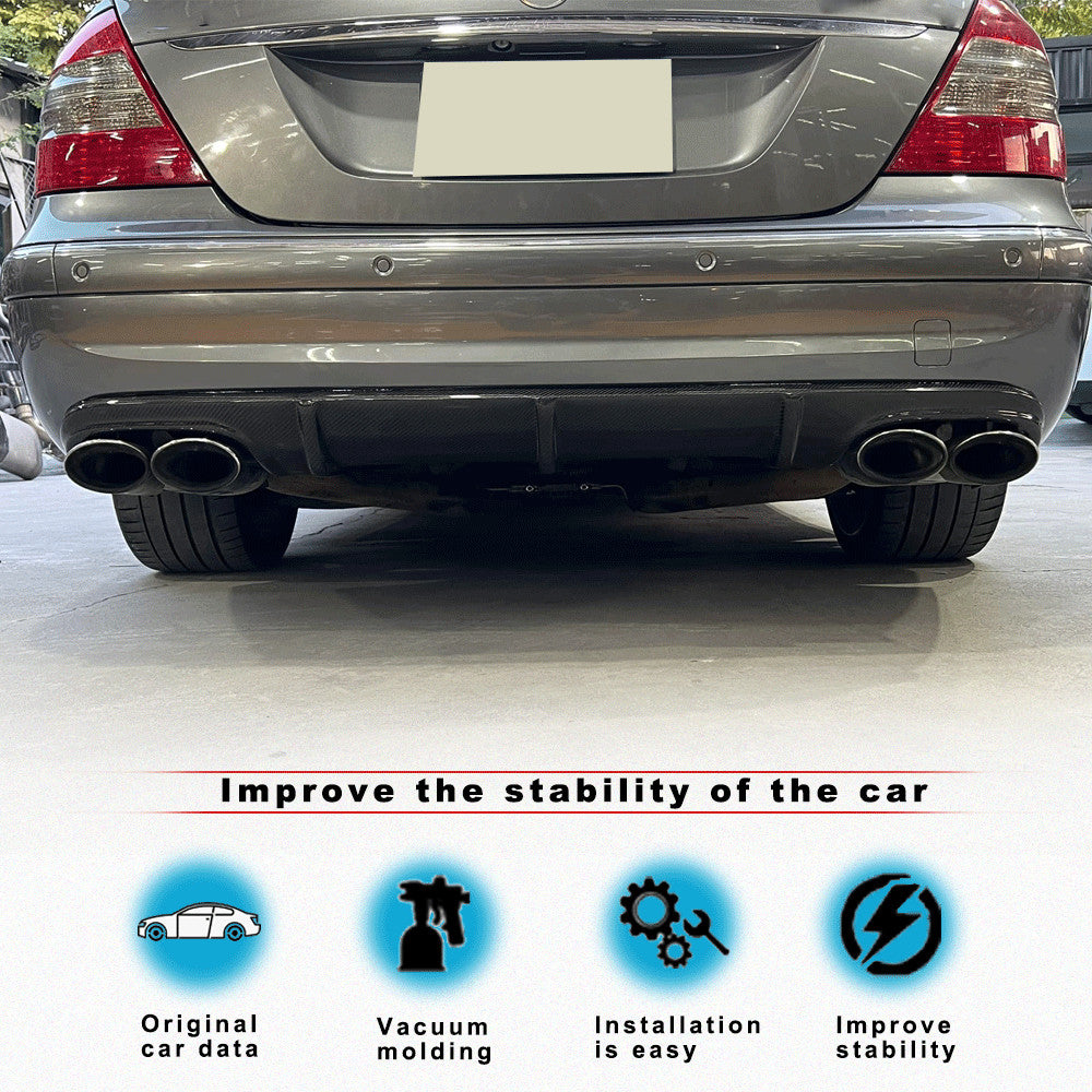 for Benz E-class W211 E55 Sedan 03-06 Rear Bumper Diffuser Lip Carbon Fiber