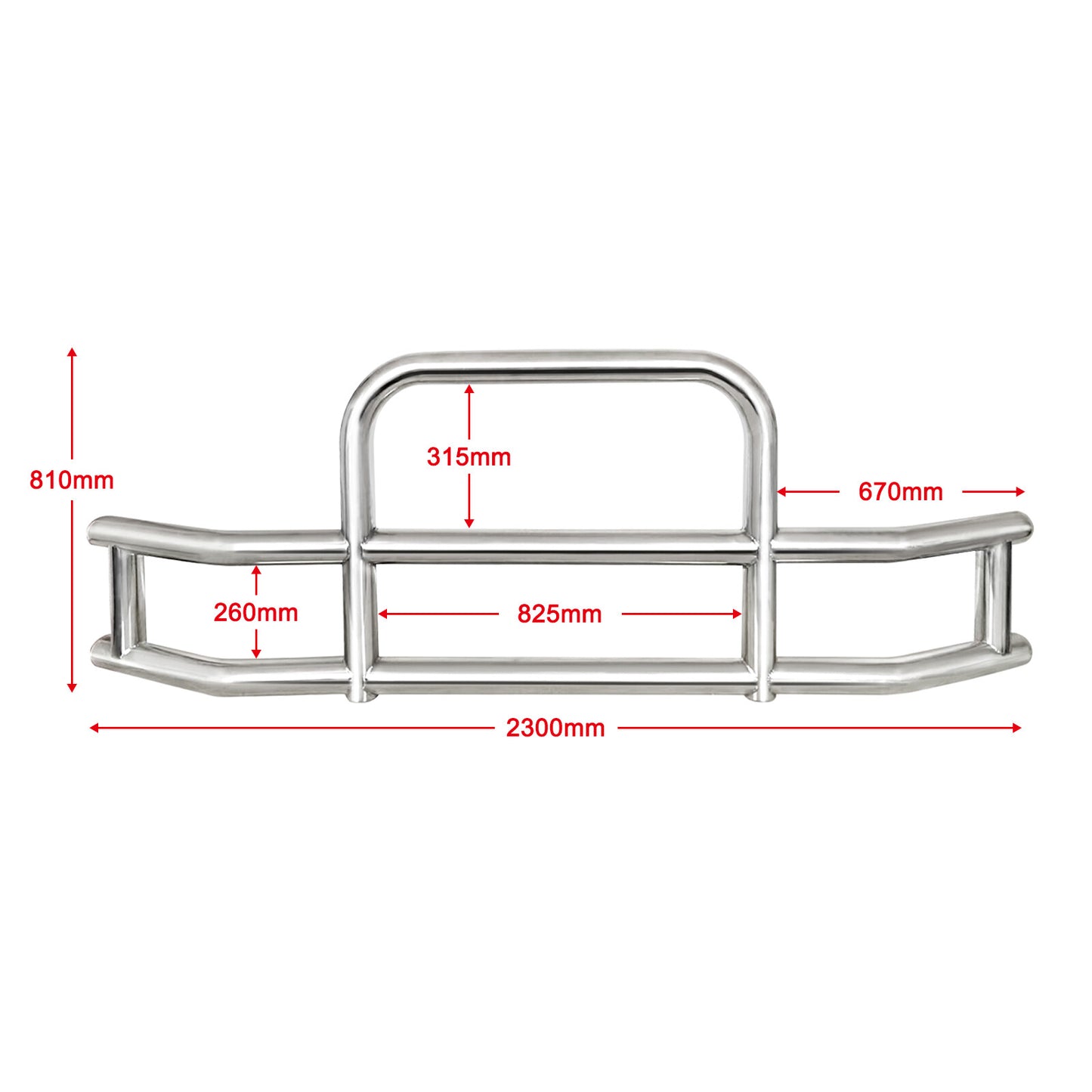 Stainless Steel Front Bumper Deer Guard for Kenworth T660 T680 2008-21 W/Bracket v