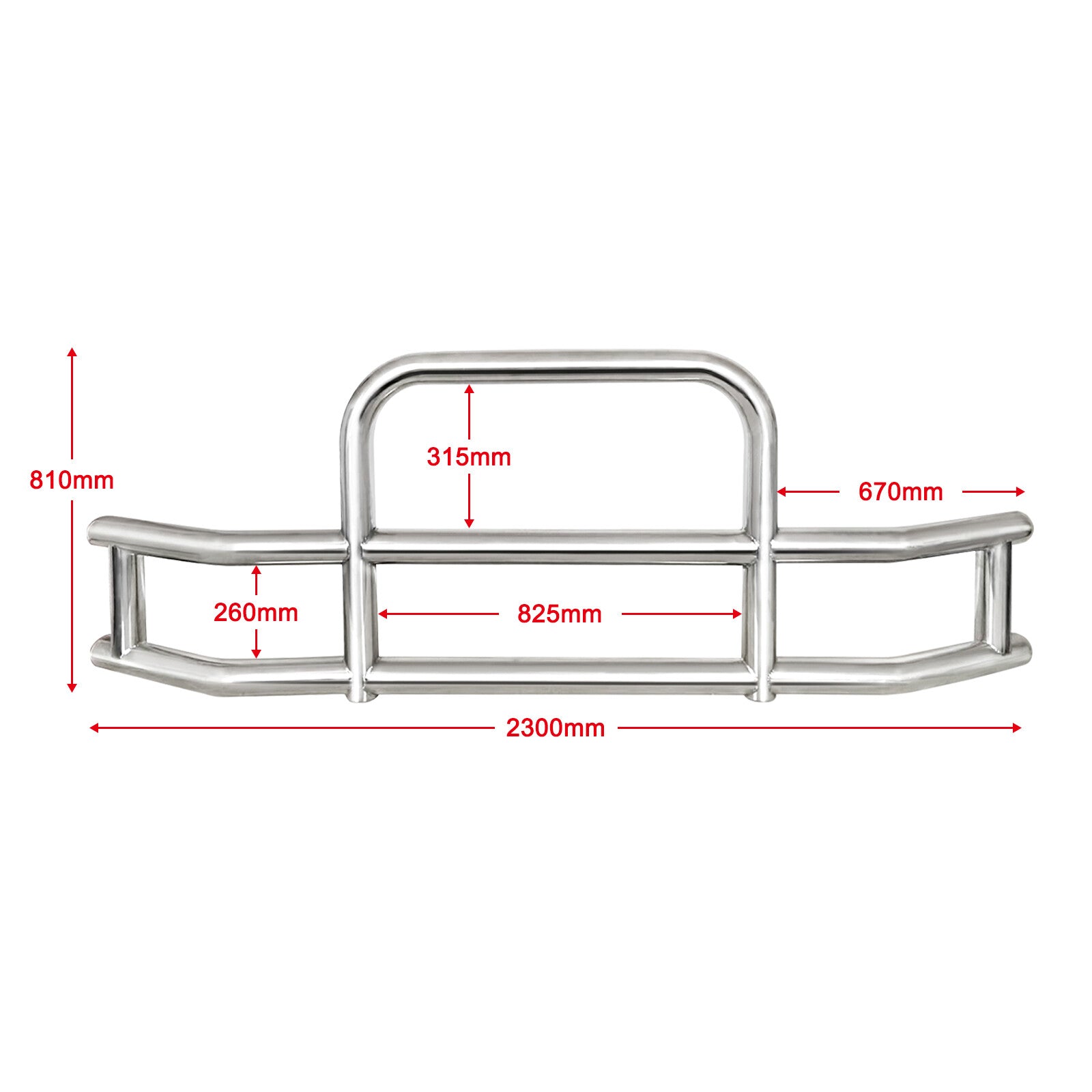 Stainless Steel Front Bumper Deer Guard for Kenworth T660 T680 2008-21 W/Bracket v