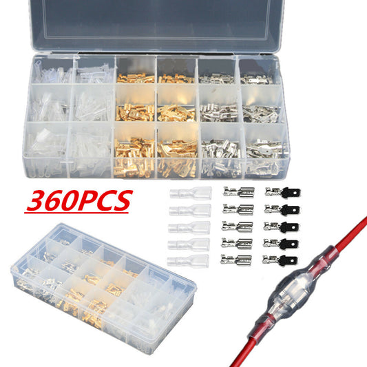 360-piece set of male and female cable connector terminal boxes for motorcycles and scooters - n